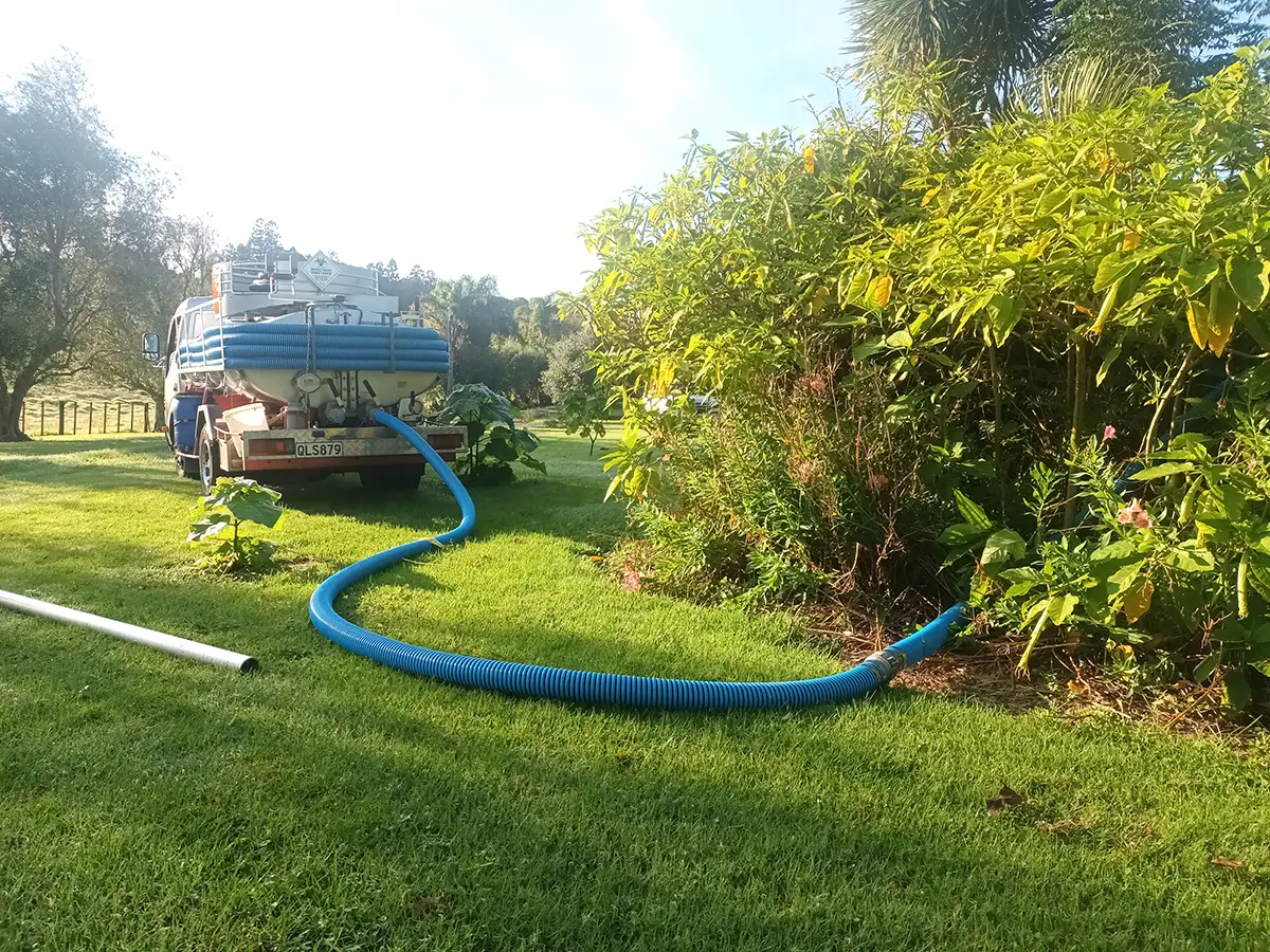 Septic tank service in Kerikeri by Cornerstone Septic Services truck